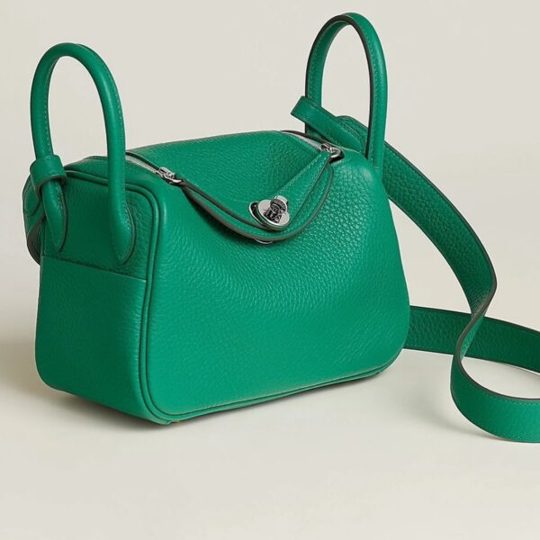 Sac en cuir grainé vert intense
